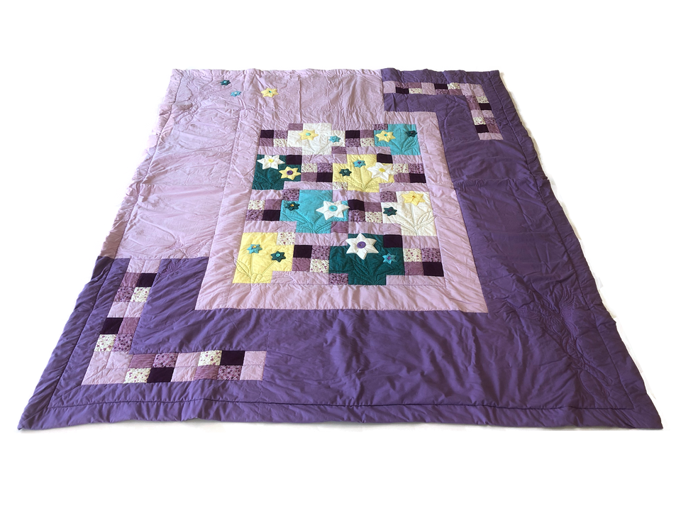 Patchwork Decke "Blumenmeer"